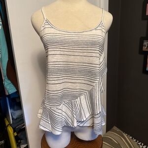 Striped Spaghetti Strap Top - Black and White